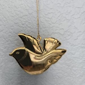 Vintage 1979 24kt Gold Plated Gloria Duchin Christmas Ornanment Dove Bird.